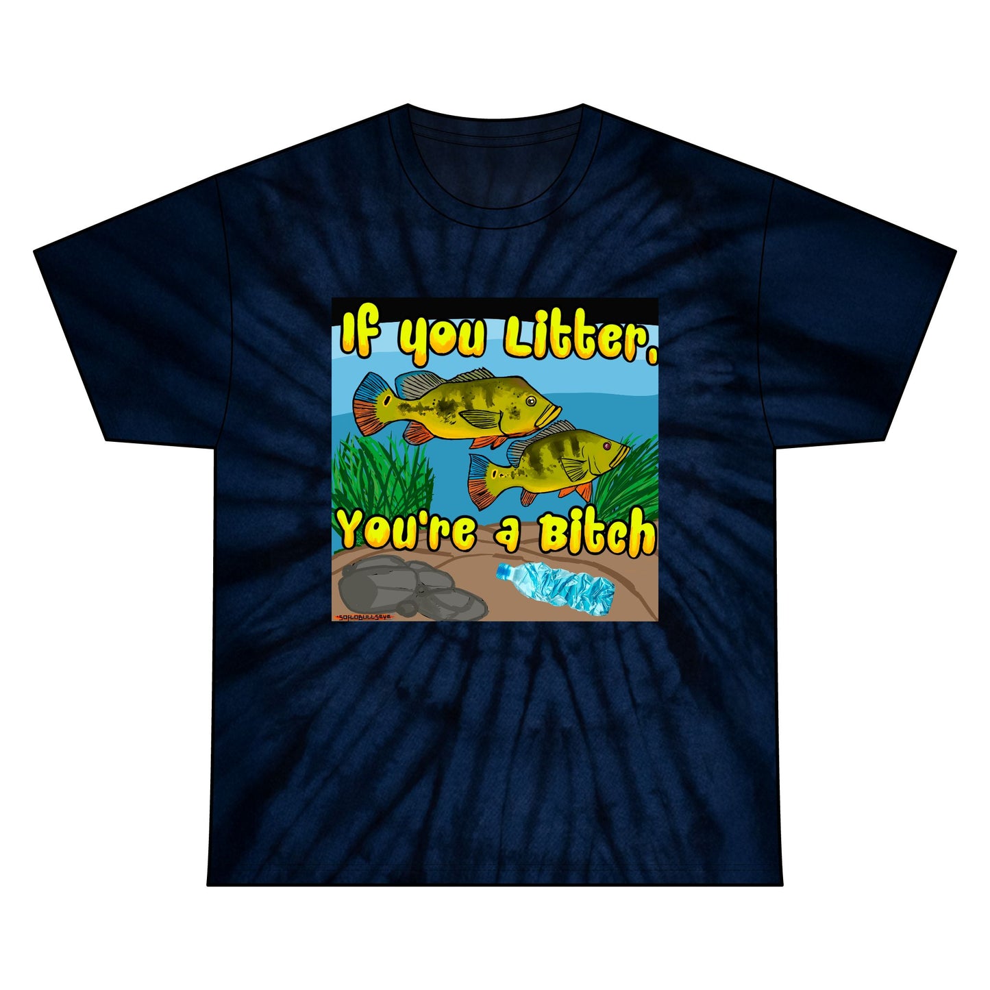 Litter Peacock Tie Dye Tee, Eco-Friendly Cotton Shirt