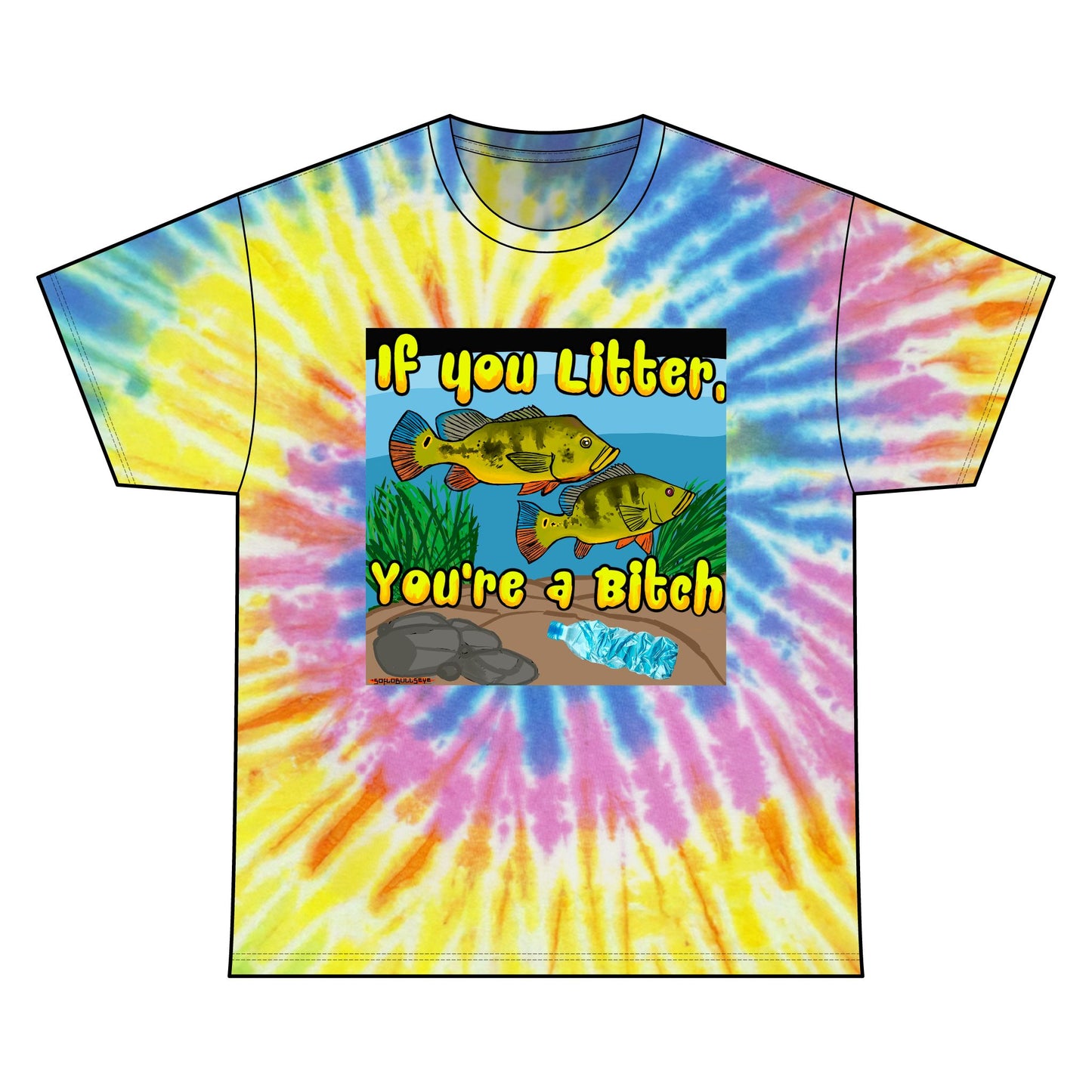 Litter Peacock Tie Dye Tee, Eco-Friendly Cotton Shirt